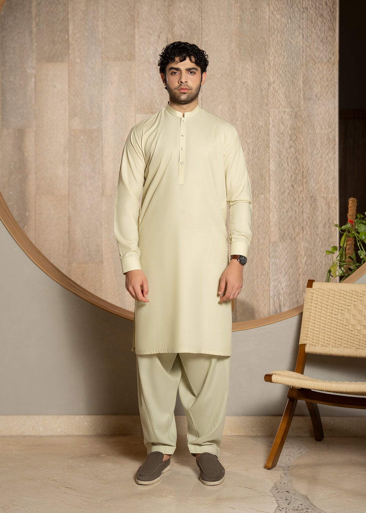 Cream Kameez Shalwar - Men