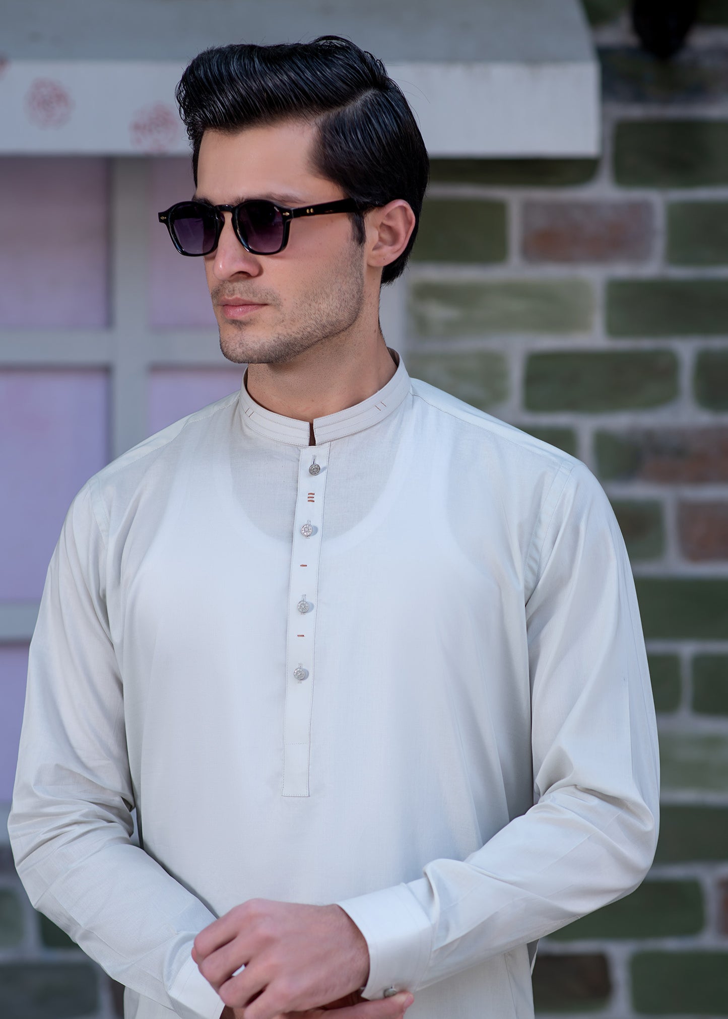 Modern Men's Ash Grey Shalwar Kameez – Elegant Eastern Wear