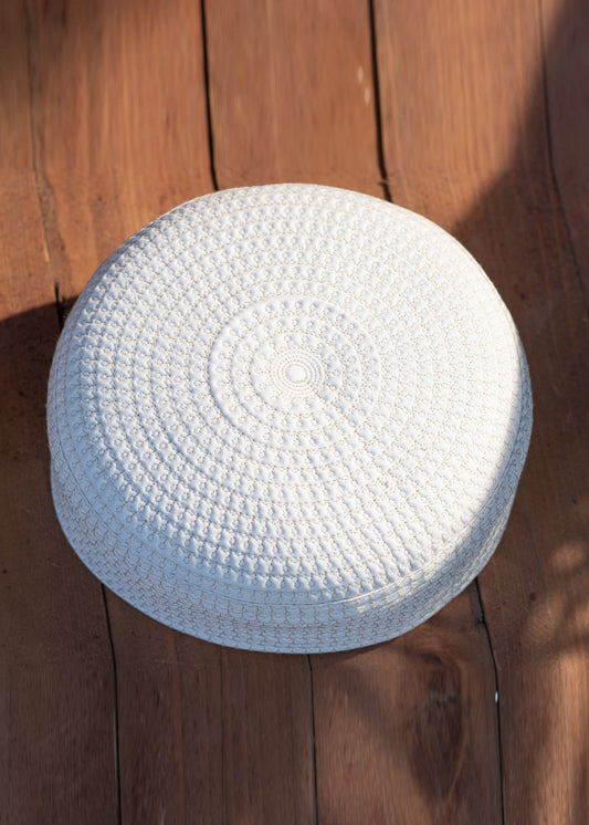 White Suiting Cap - Double Embroidery - Men