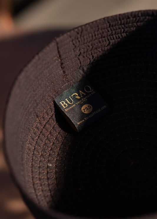 Chocolate Brown Suiting Cap - Double Embroidery - Men
