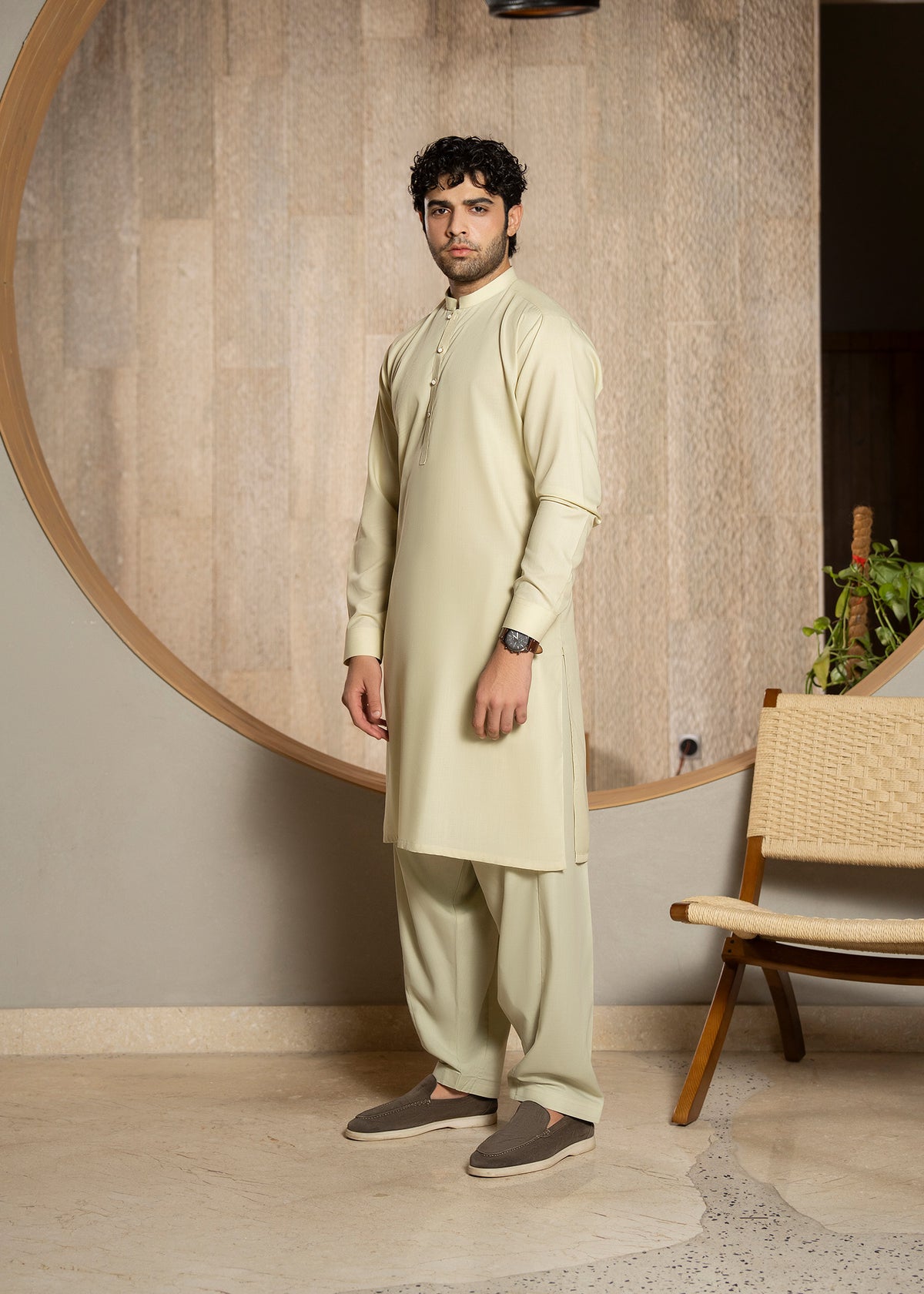 Cream Kameez Shalwar - Men