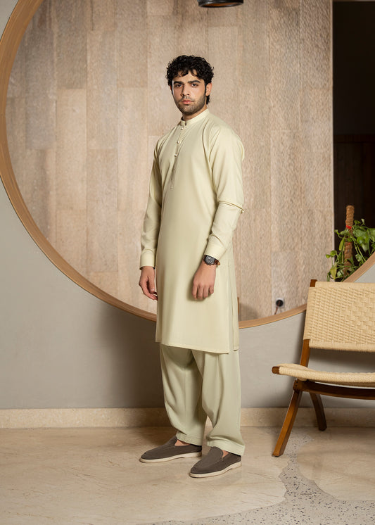 Cream Kameez Shalwar - Men