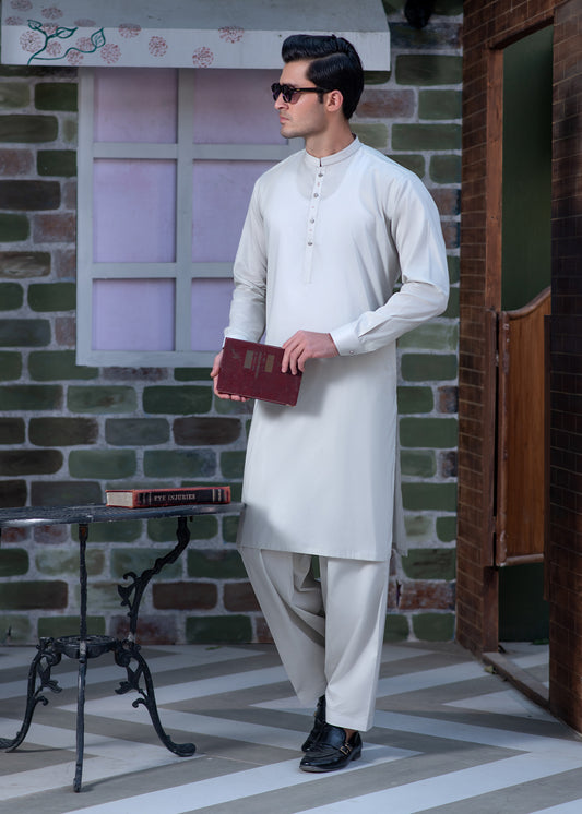 Modern Men's Ash Grey Shalwar Kameez – Elegant Eastern Wear