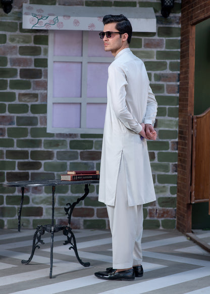 Modern Men's Ash Grey Shalwar Kameez – Elegant Eastern Wear