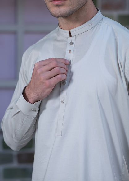Modern Men's Ash Grey Shalwar Kameez – Elegant Eastern Wear