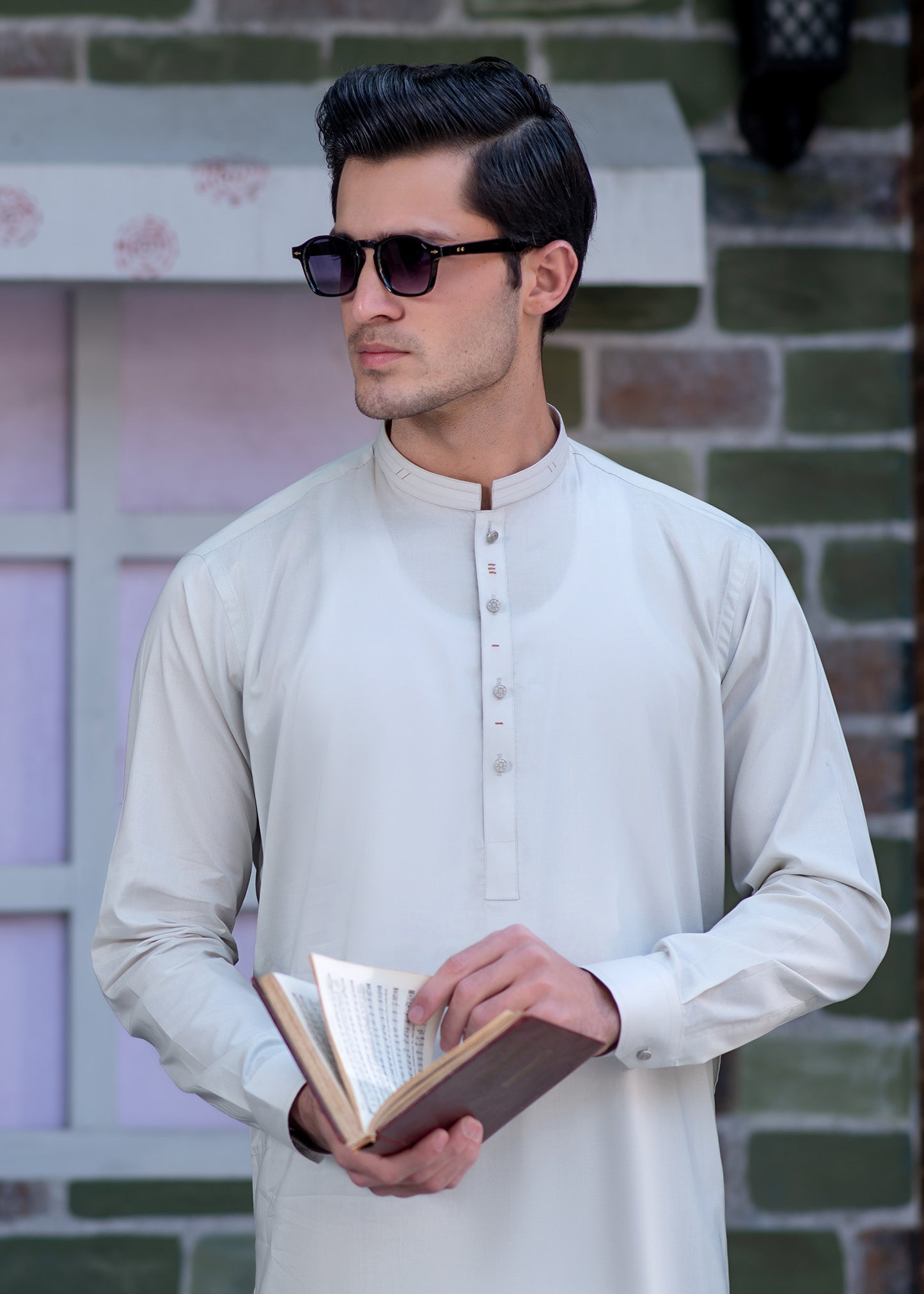 Modern Men's Ash Grey Shalwar Kameez – Elegant Eastern Wear
