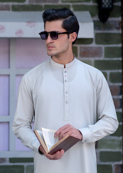 Modern Men's Ash Grey Shalwar Kameez – Elegant Eastern Wear