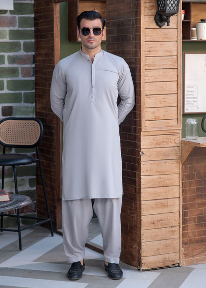 Men's Smoke Grey Shalwar Kameez – Elegant Eastern Wear