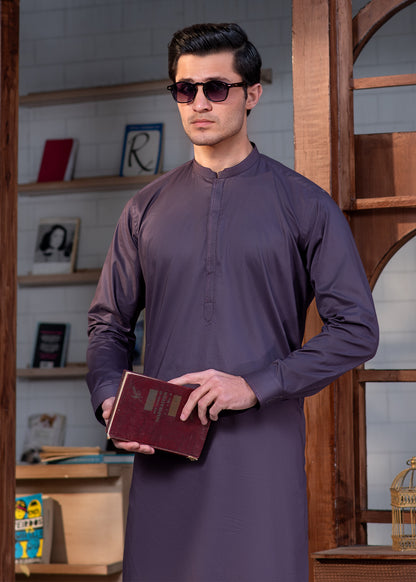 Deep Burgundy Cotton Men’s Suit With Design Pocket