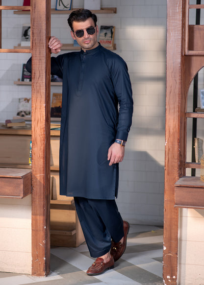 Blue Ban Plain - Kameez Shalwar - Men