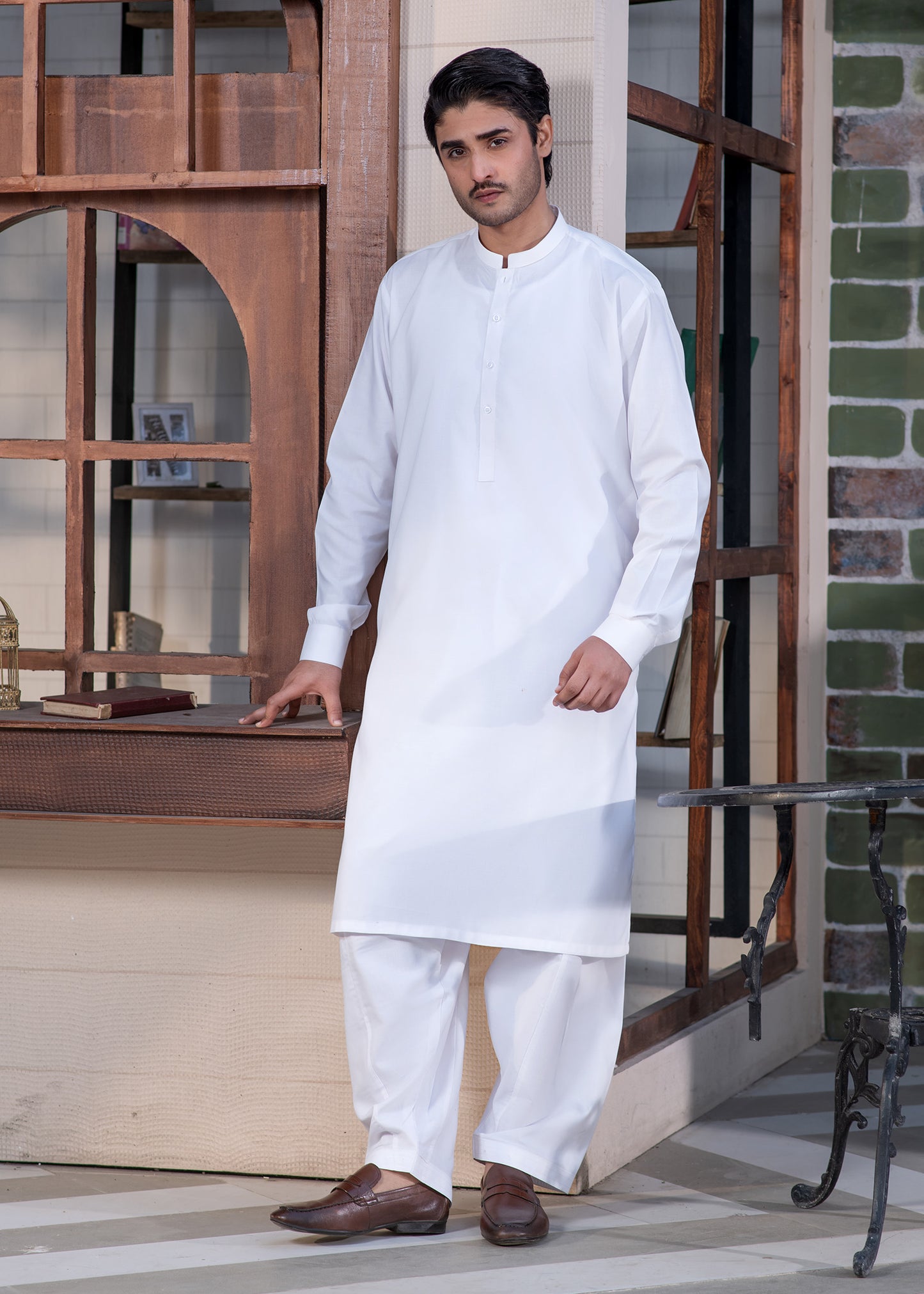 Off White Plain - Kameez Shalwar - Men