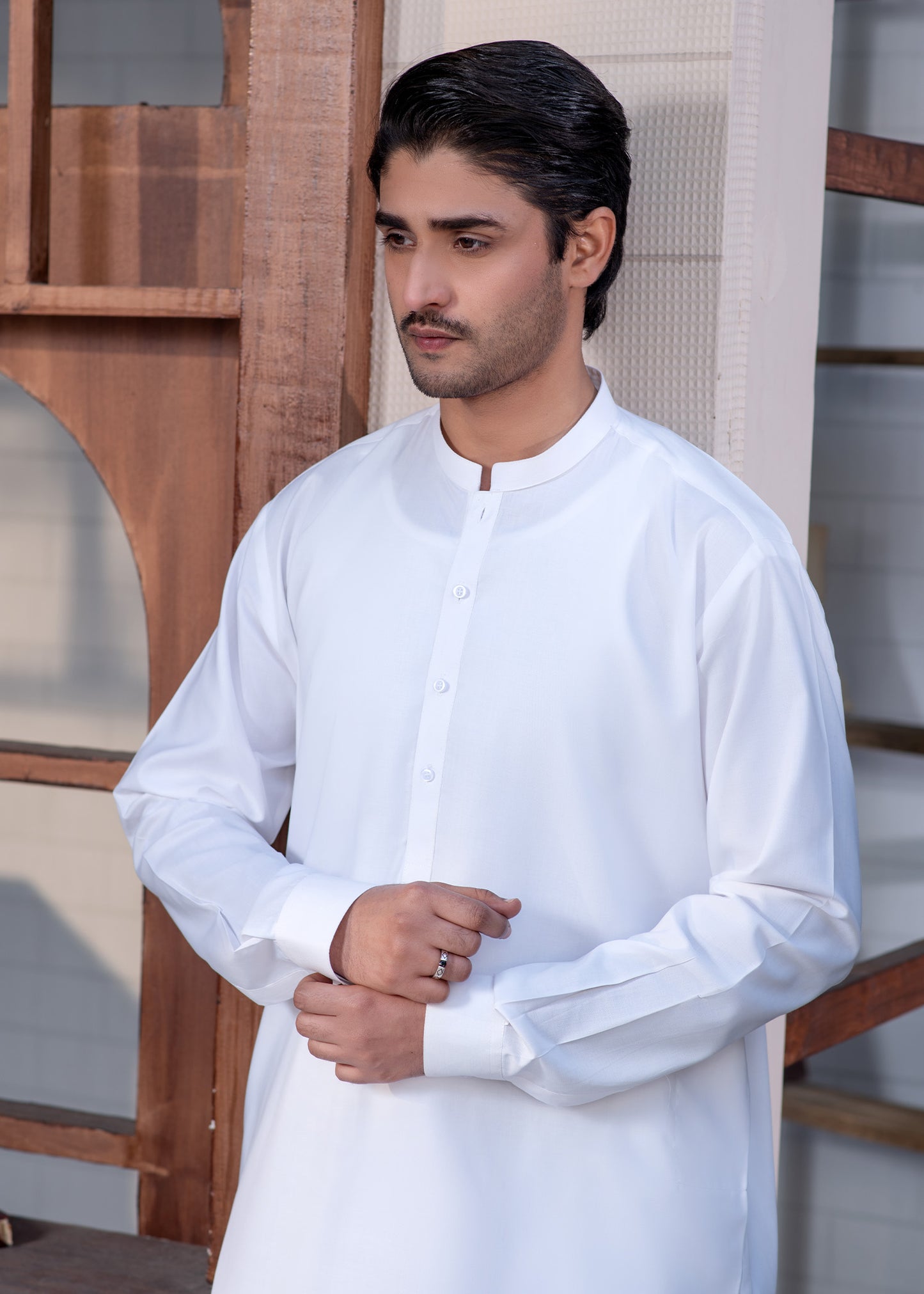 Off White Plain - Kameez Shalwar - Men