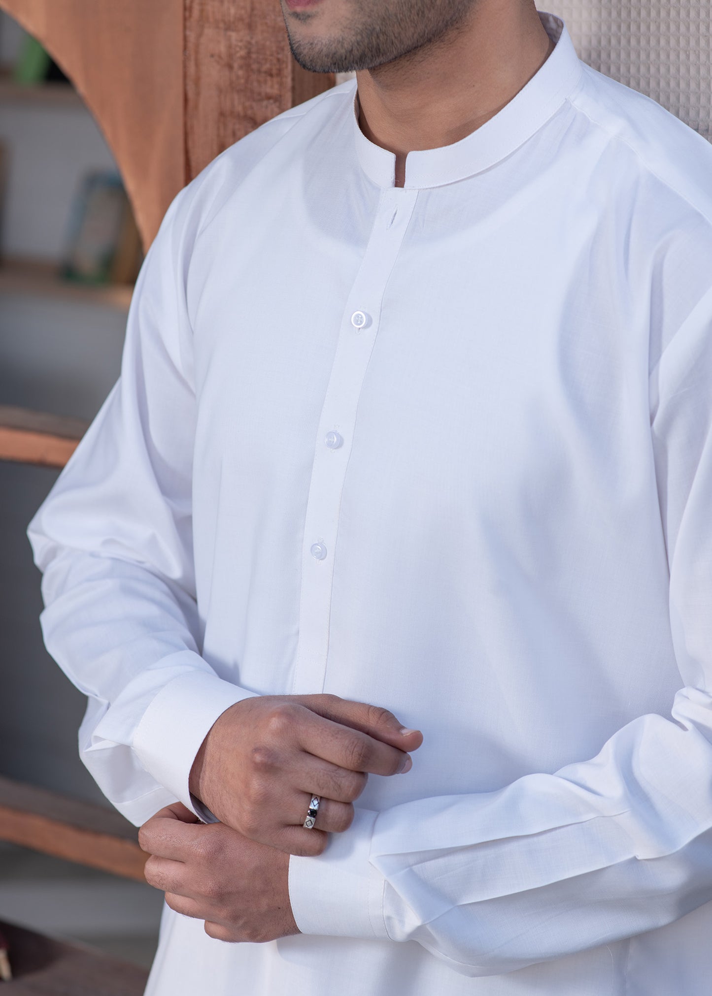 Off White Plain - Kameez Shalwar - Men
