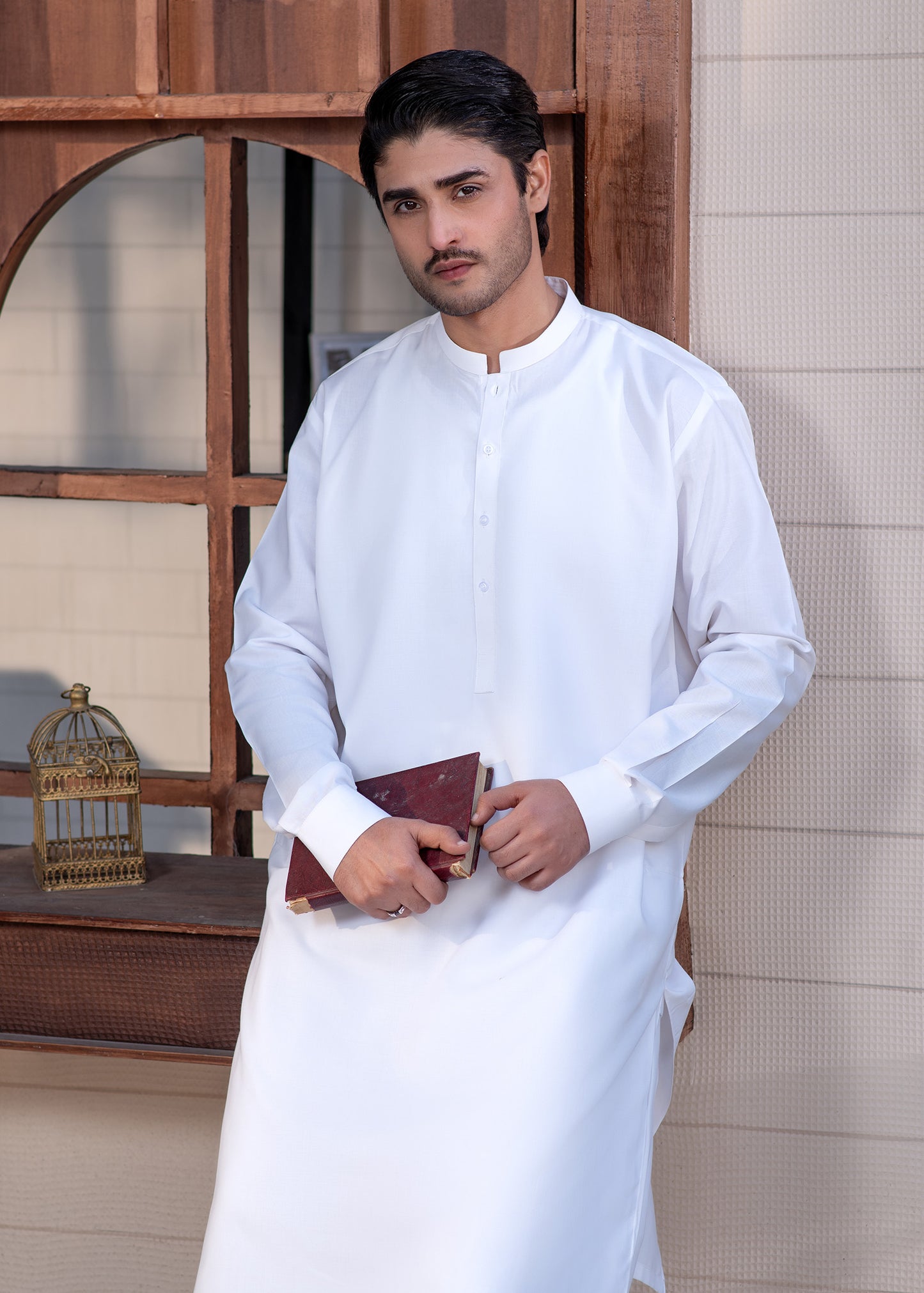 Off White Plain - Kameez Shalwar - Men