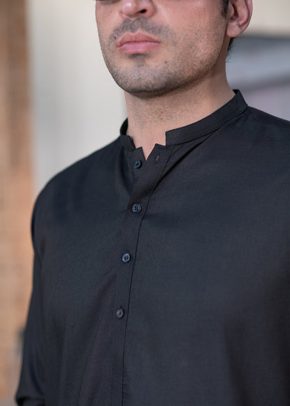 Black Ban Plain - Kameez Shalwar - Men