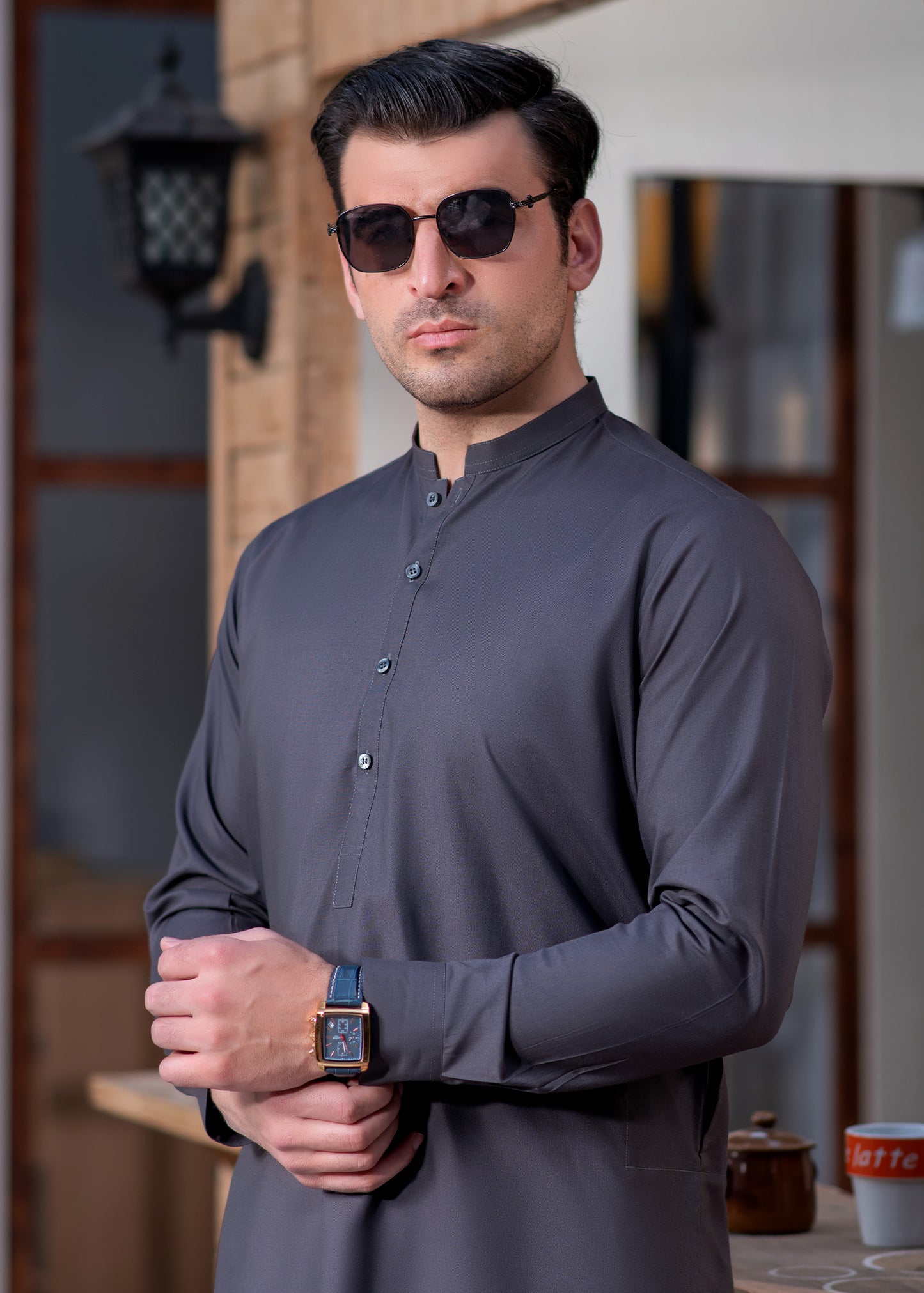 Grey Ban Plain - Kameez Shalwar - Men