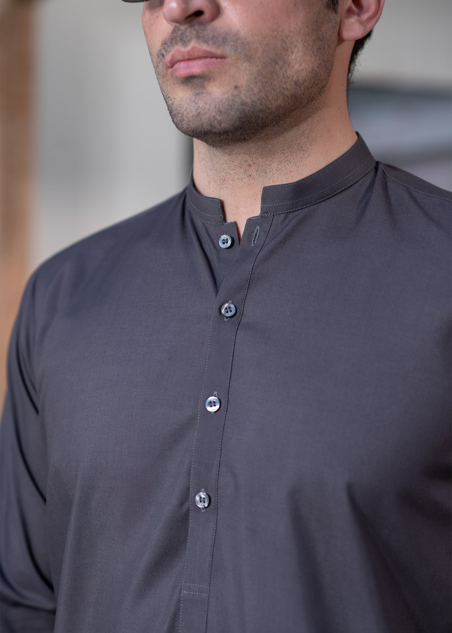 Grey Ban Plain - Kameez Shalwar - Men