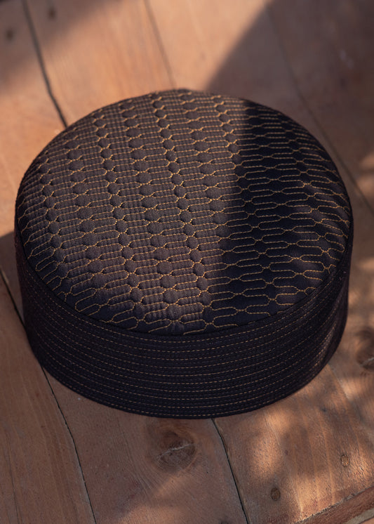 Chocolate Brown Suiting Cap - Single Embroidery - Men