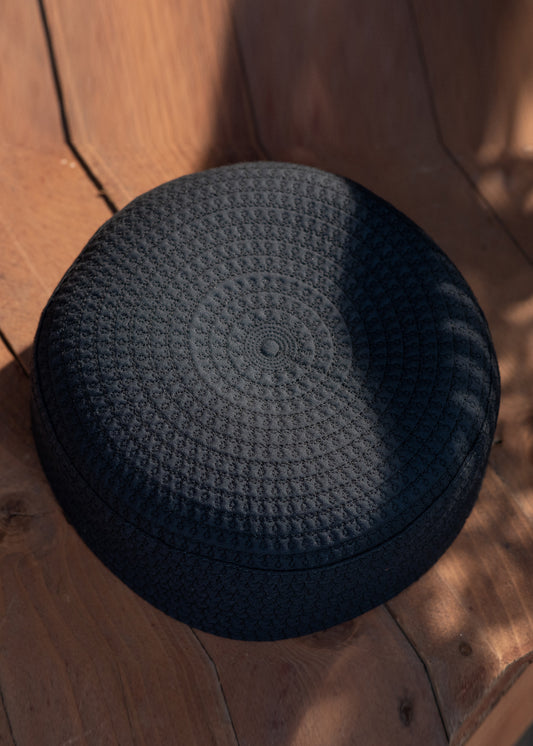 Black Suiting Cap - Double Embroidery - Men