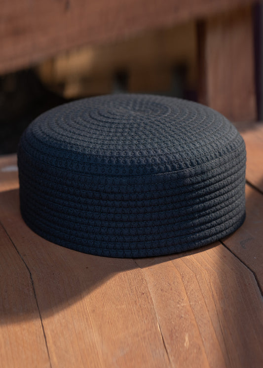 Navy Blue Suiting Cap - Double Embroidery - Men