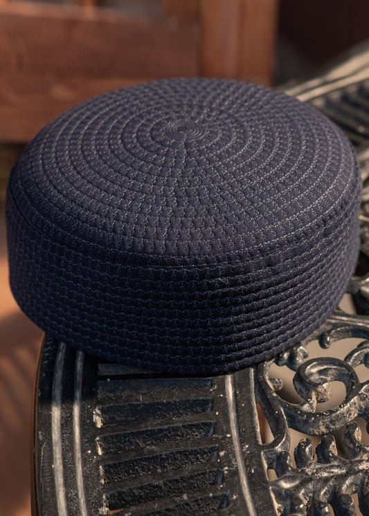 Royal Blue Suiting Cap - Double Embroidery - Men