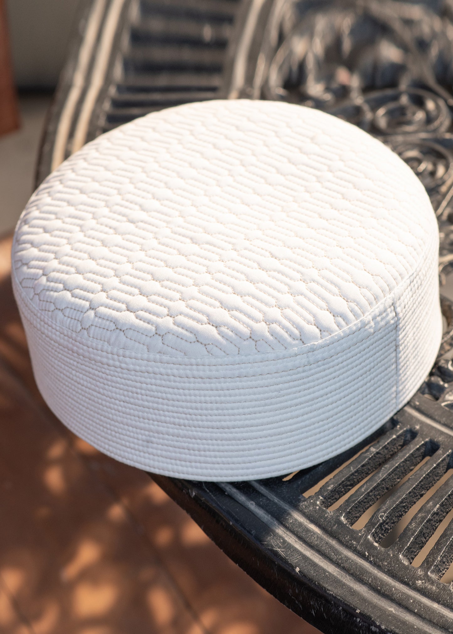 White Suiting Cap - Single Embroidery - Men