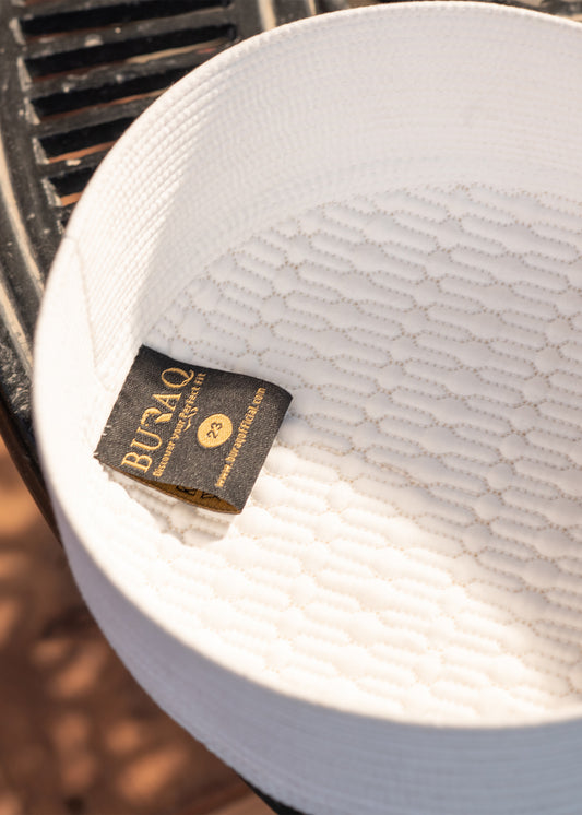 White Suiting Cap - Single Embroidery - Men