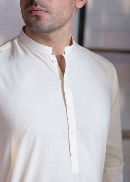 Cream Booski Ban Plain - kameez Shalwar - Men