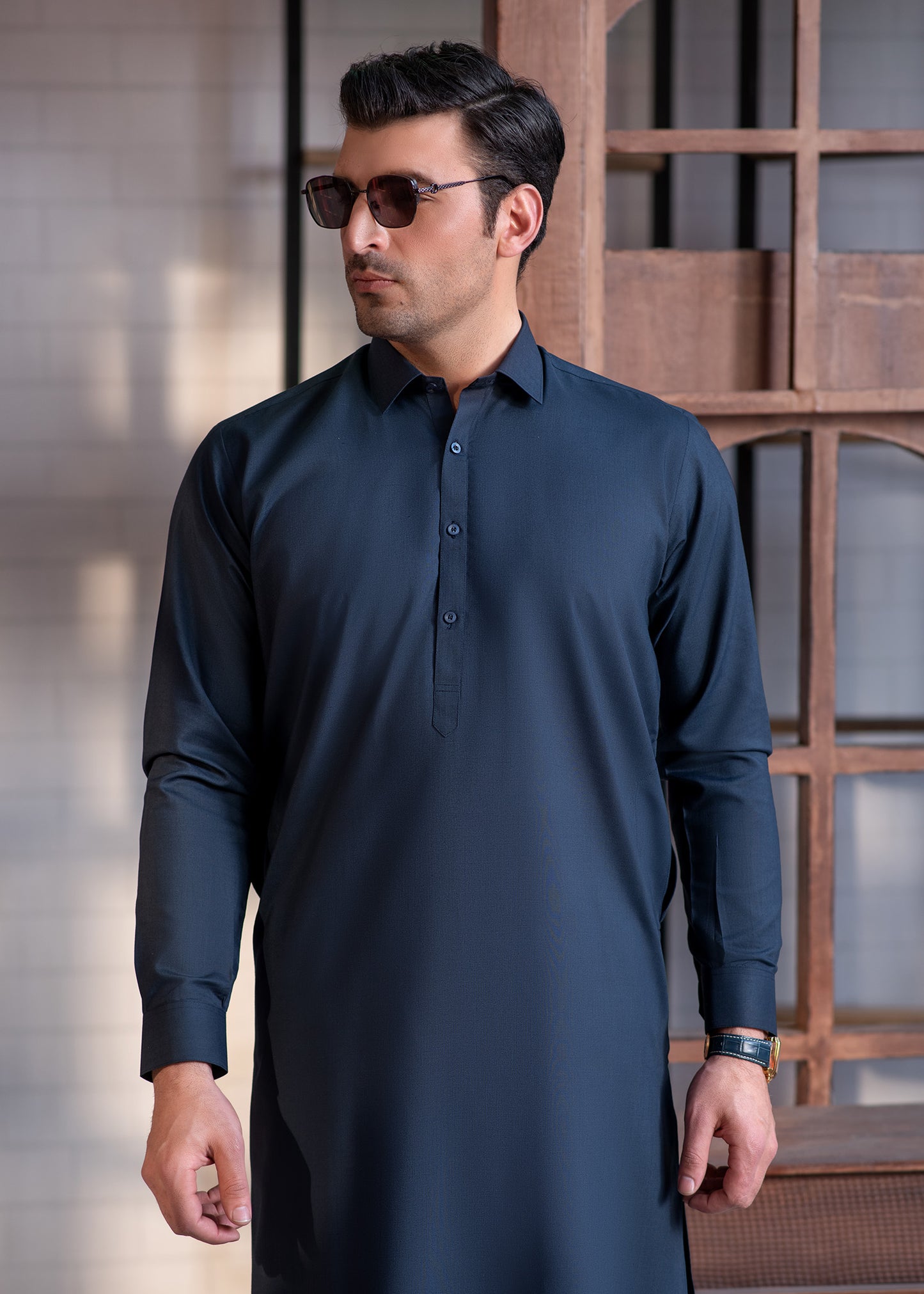 Blue Collar Plain - Kameez Shalwar - Men