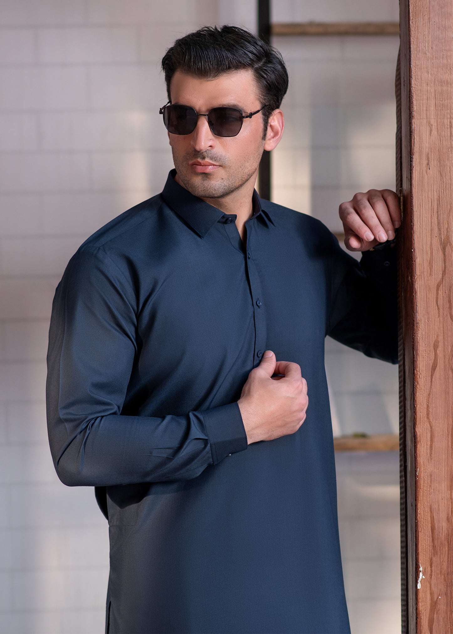 Blue Collar Plain - Kameez Shalwar - Men