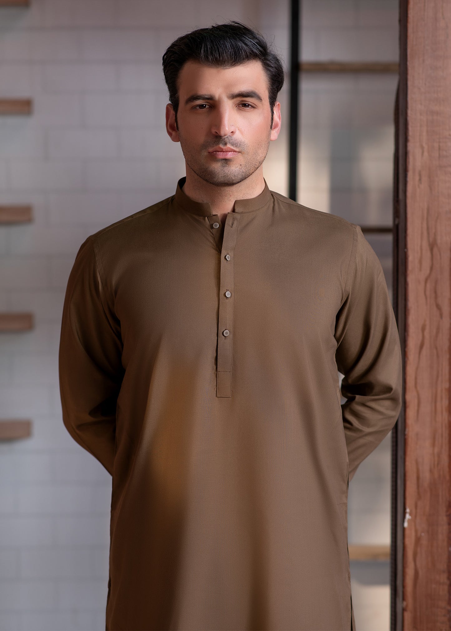 CamelBrown Ban Plain - Kameez Shalwar - Men