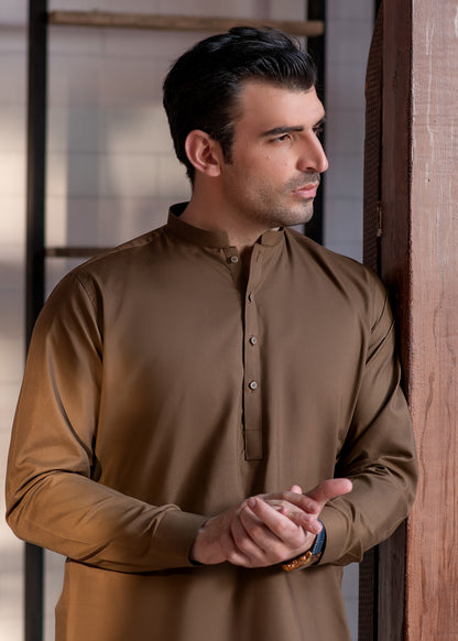 CamelBrown Ban Plain - Kameez Shalwar - Men