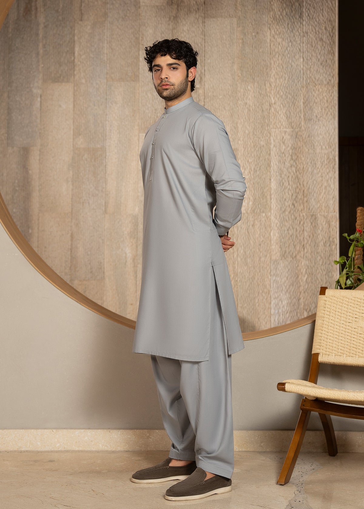 Grey Kameez Shalwar - Men
