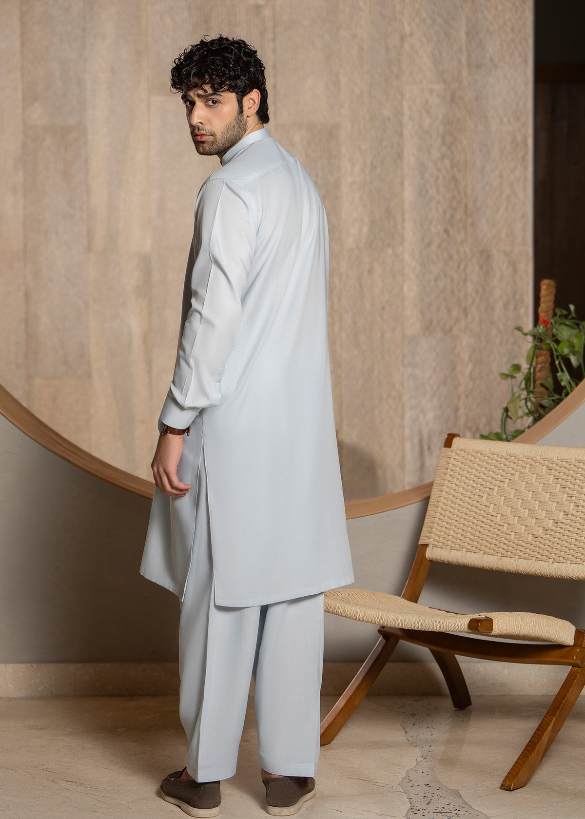 Ice Blue Ban Kameez Shalwar - Men