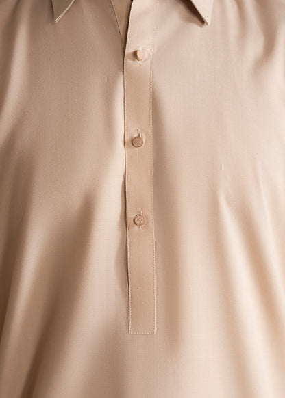 Light Almond French Collar Kameez Shalwar - Men