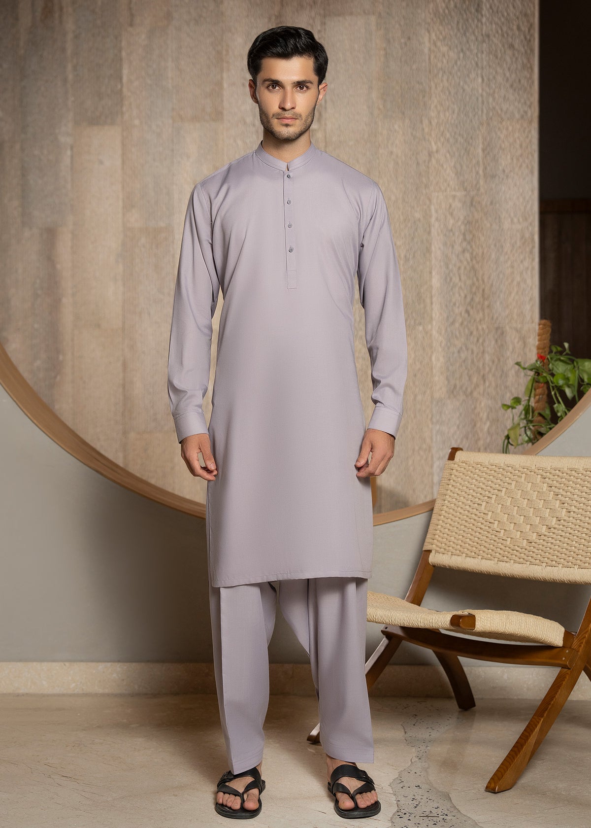 Light lavender Ban Kameez Shalwar - Men