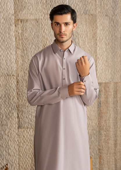 Light lavender French Collar Kameez Shalwar - Men