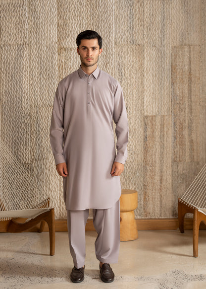 Light lavender French Collar Kameez Shalwar - Men
