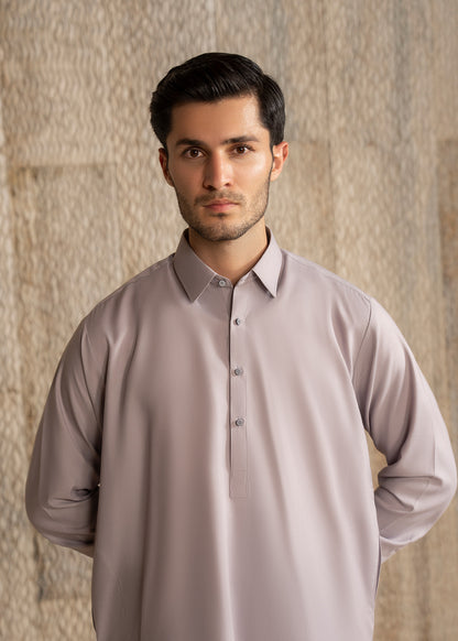 Light lavender French Collar Kameez Shalwar - Men