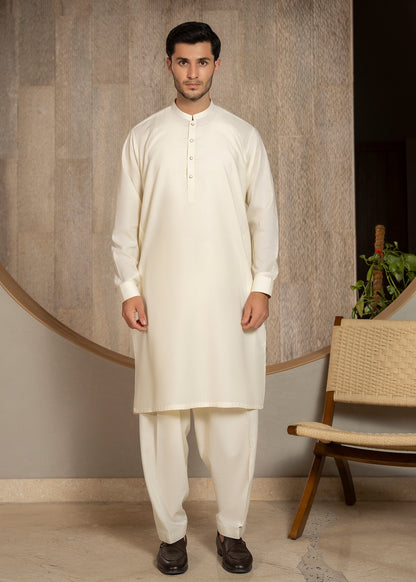 Off White Ban Kameez Shalwar - Men