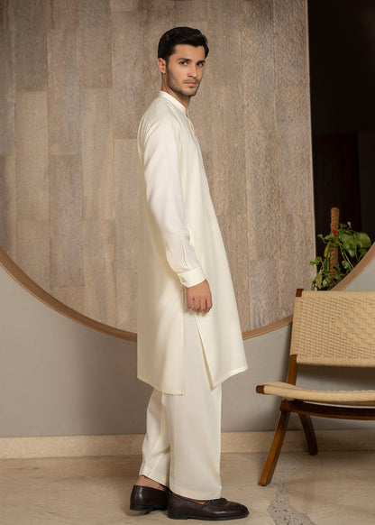 Off White Ban Kameez Shalwar - Men