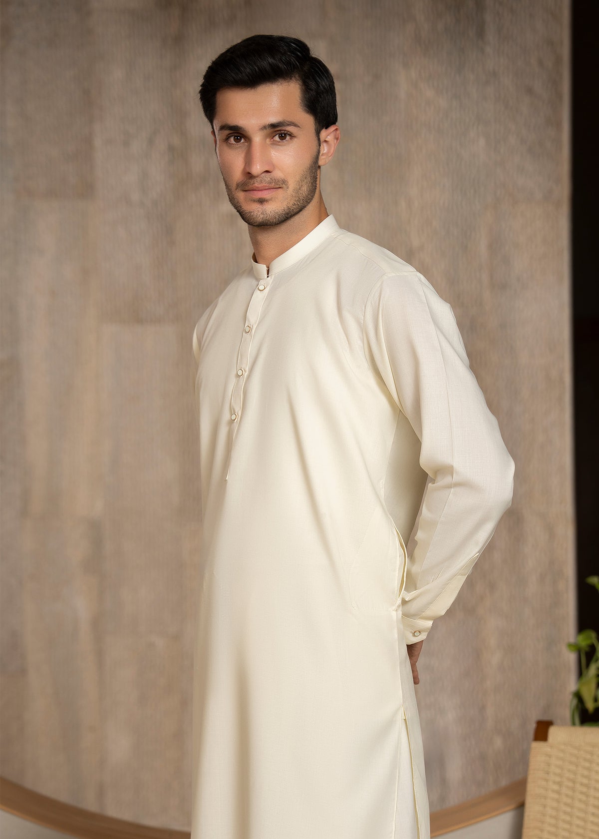 Off White Ban Kameez Shalwar - Men