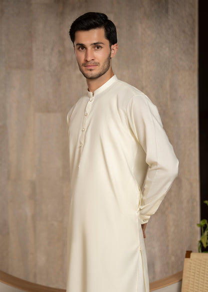 Off White Ban Kameez Shalwar - Men