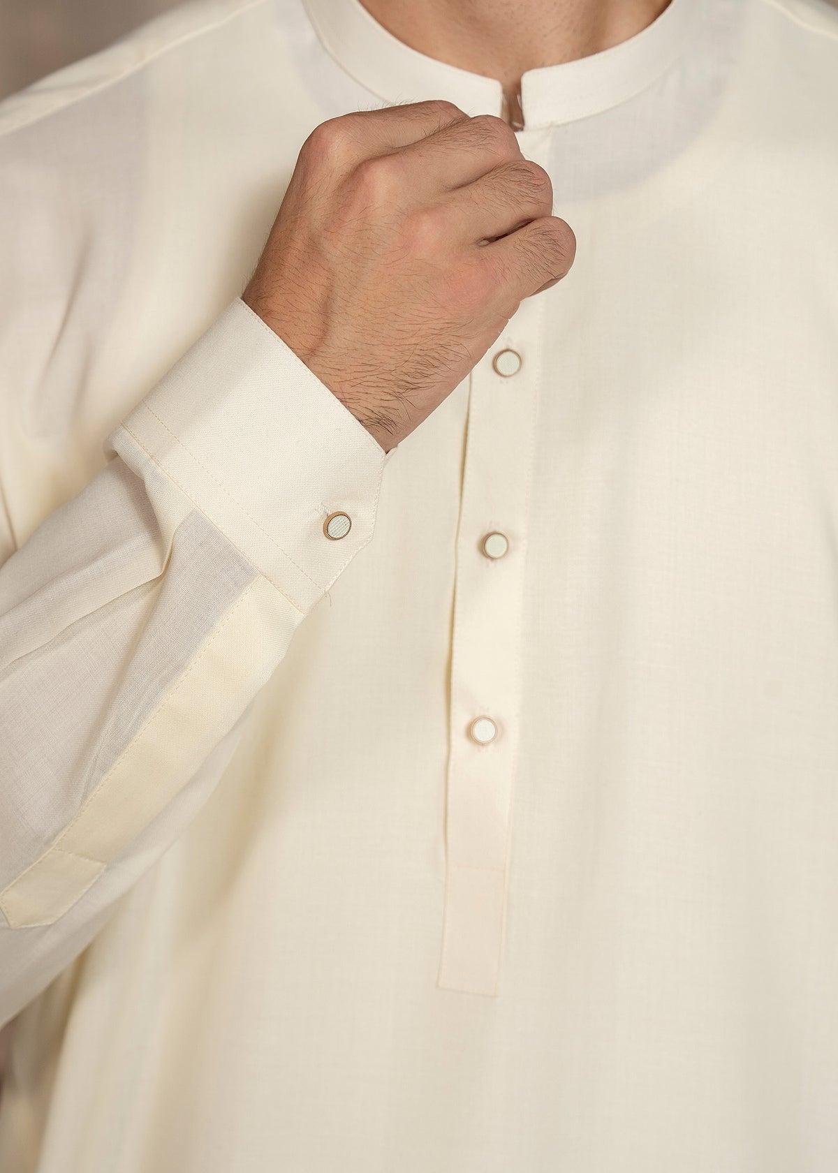 Off White Ban Kameez Shalwar - Men
