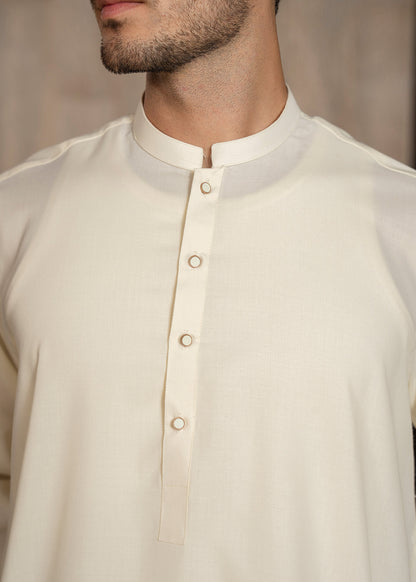 Off White Ban Kameez Shalwar - Men