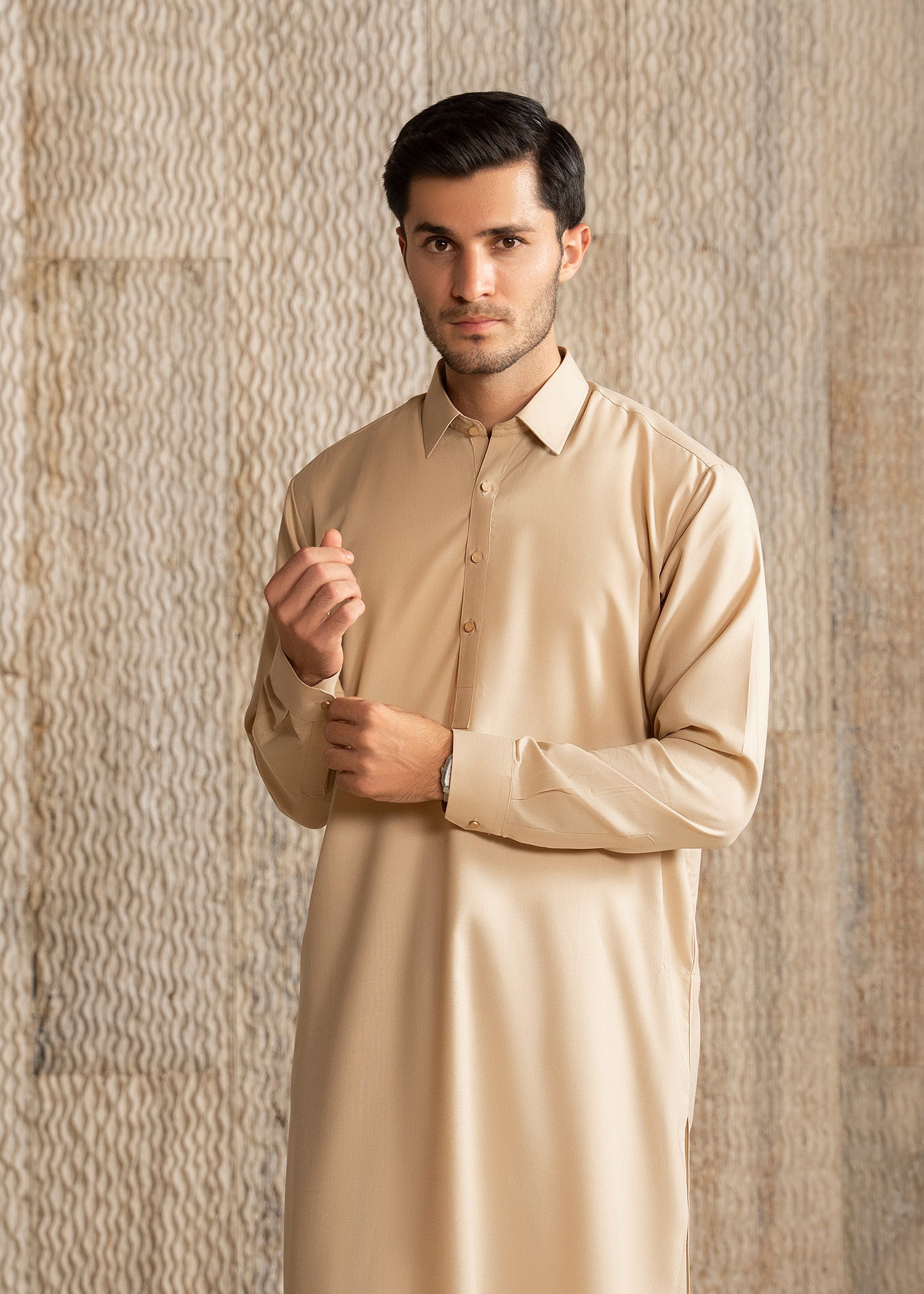 Skin French Collar Kameez Shalwar - Men