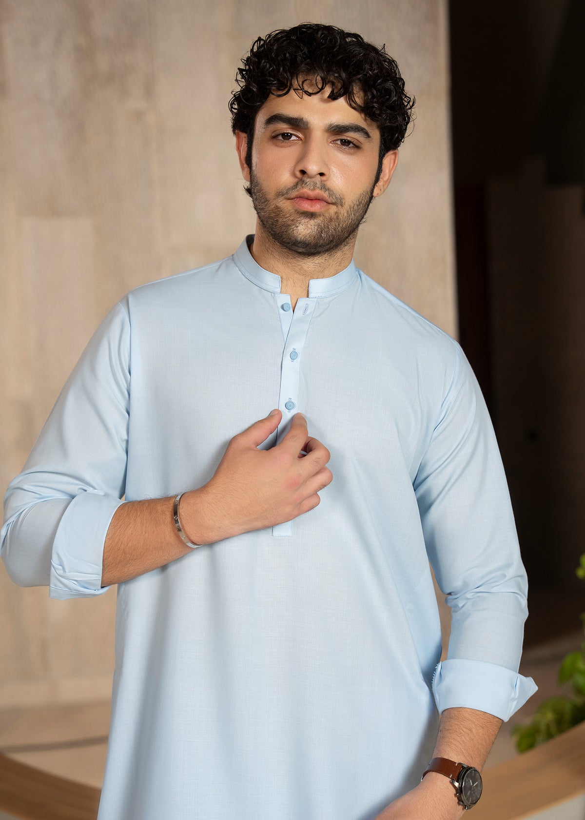 Sky Blue Kameez Shalwar - Men