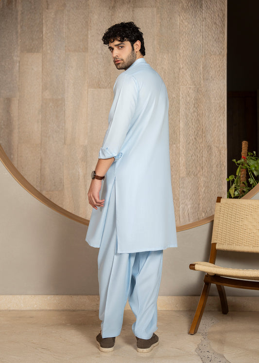 Sky Blue Kameez Shalwar - Men