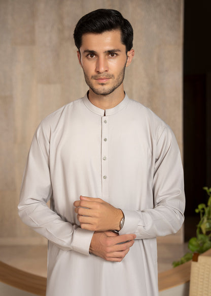 Steal Grey Kameez Shalwar - Men