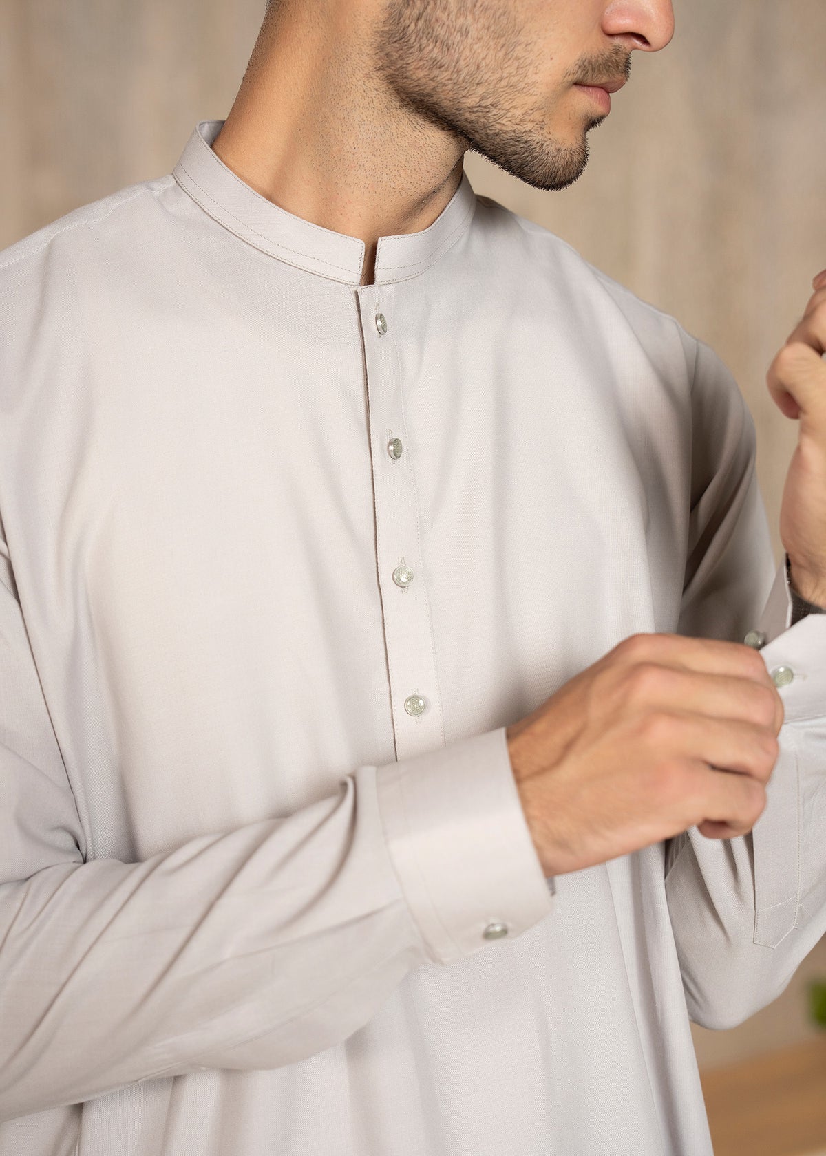 Steal Grey Kameez Shalwar - Men